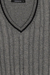Grey V-Neck Men's Sweater